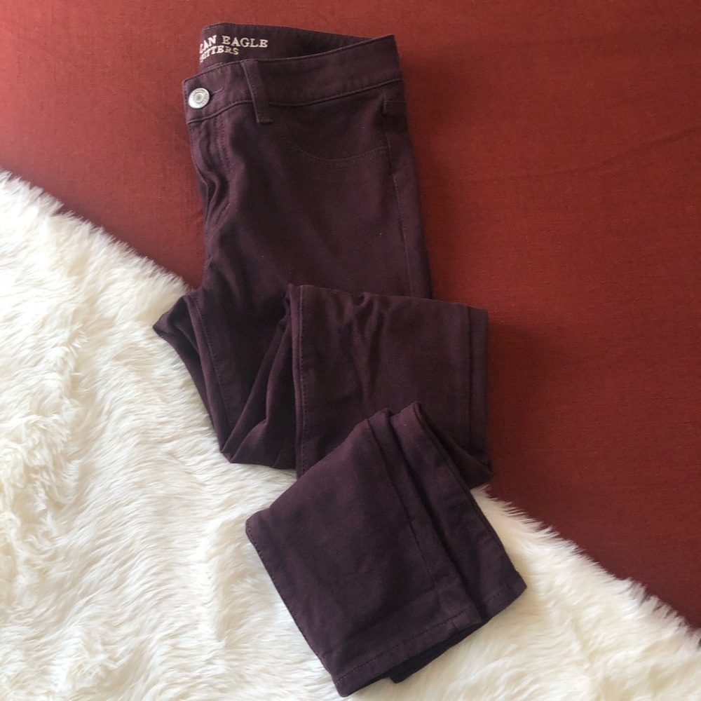 American eagle burgundy jeggings ponte pant sz.4